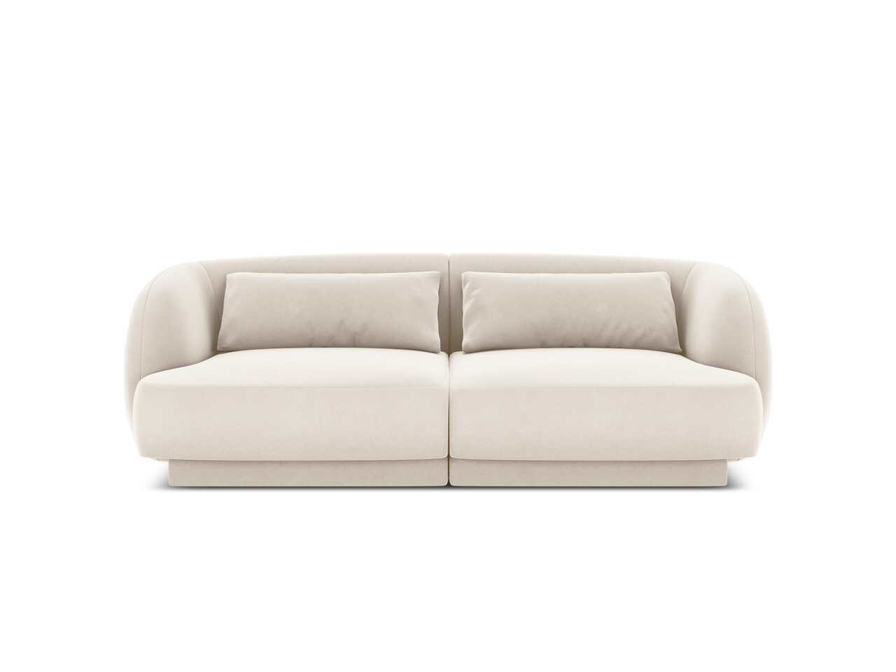 Canapea 2 locuri, Tulum, Cosmopolitan Design, 180x90x70 cm, catifea, bej deschis - imagine 7